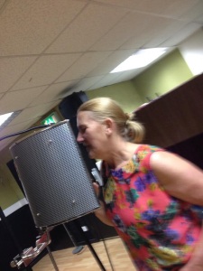 Recording my vocals for "My Man Blues".